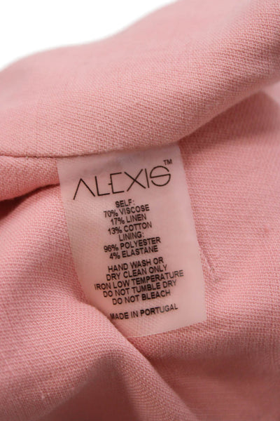 Alexis Women Pink Viscose Square Neck Sleeveless Shorts Set Zip Size XS