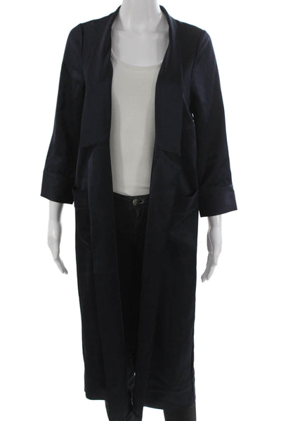 AYR Womens Blue Cardigan 3/4 Sleeve Triacetate Blend Size XS