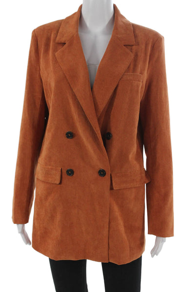 MNG Women Basic Jacket Orange Button Long Sleeve Size XS
