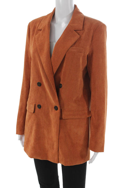 MNG Women Basic Jacket Orange Button Long Sleeve Size XS