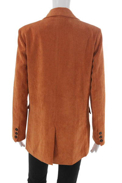 MNG Women Basic Jacket Orange Button Long Sleeve Size XS