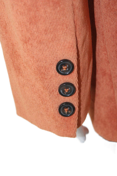 MNG Women Basic Jacket Orange Button Long Sleeve Size XS