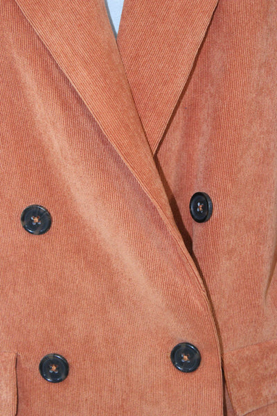 MNG Women Basic Jacket Orange Button Long Sleeve Size XS