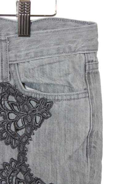 J Brand Womens Skinny Jeans Gray Button Cotton Size 24