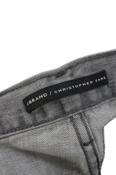 J Brand Womens Skinny Jeans Gray Button Cotton Size 24