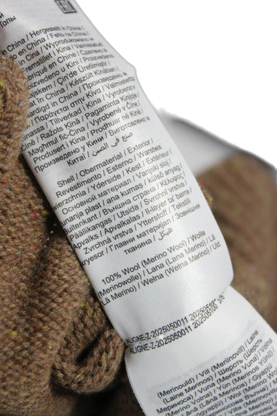 Aligne Women Pullover Sweater 100% Merino Wool Brown Long Sleeve Size XS