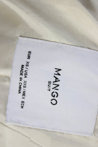 Mango Womens Overcoat Ivory Button Polyester Long Sleeve Size 2XS