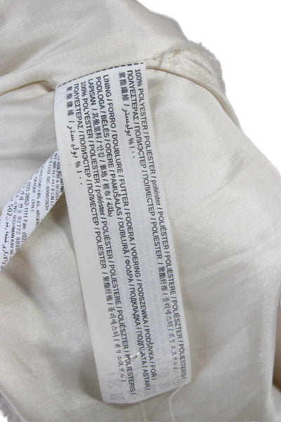 Mango Womens Overcoat Ivory Button Polyester Long Sleeve Size 2XS
