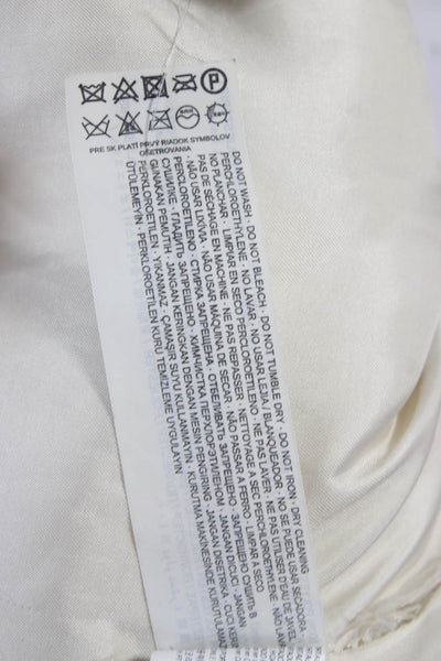Mango Womens Overcoat Ivory Button Polyester Long Sleeve Size 2XS