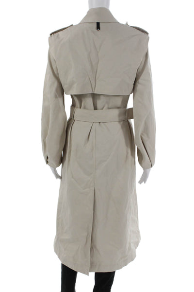 Mackage Women Trench Coat Beige Cotton Long Sleeve Button Closure Size XS