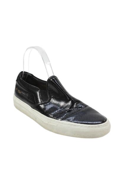 Common Projects Womens Leather Slip On Loafers Black Size 7