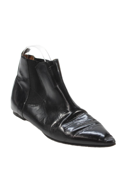 Etoile Isabel Marant Womens Leather Pointed Toe Ankle Boots Black Size 7