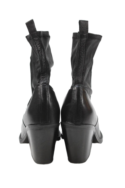 Mango Womens Metallic Tipped Heeled Boots Black Size 7