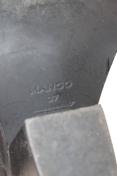 Mango Womens Metallic Tipped Heeled Boots Black Size 7