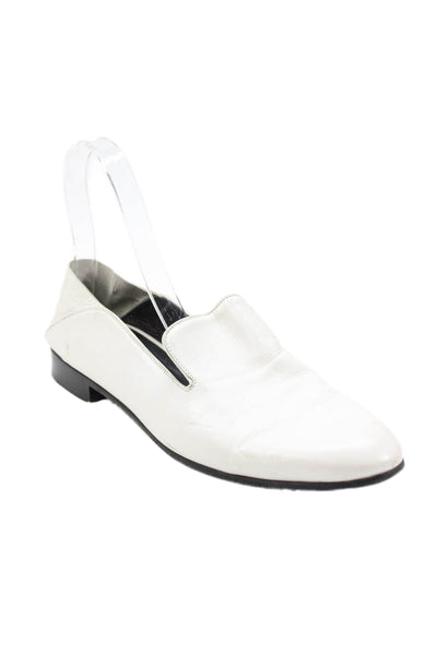 Alumnae Womens Leather Casual Loafers White Size 7