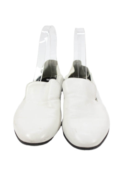 Alumnae Womens Leather Casual Loafers White Size 7