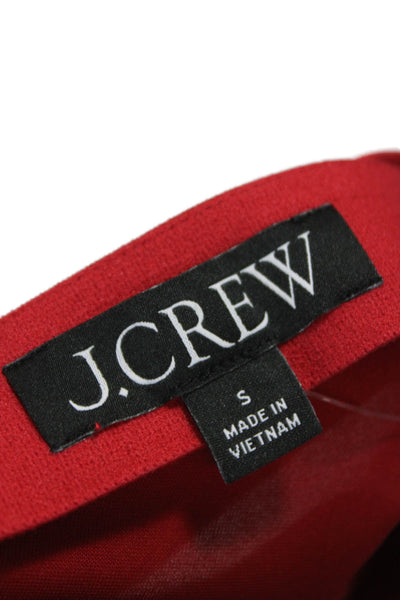 J Crew Womens A-Line Long Red Polyester Skirt Pull On Size S