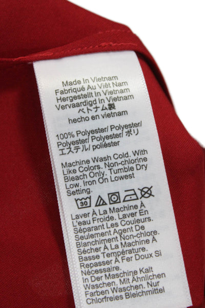 J Crew Womens A-Line Long Red Polyester Skirt Pull On Size S