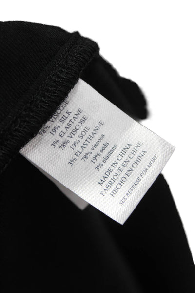 Faherty Women V-Neck Button Viscose Long Sleeve Basic Blouse Black Size S