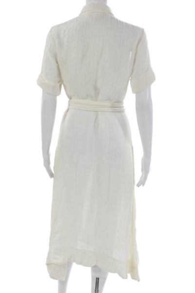 Lisa Marie Fernandez Women Shirt Dress Ivory Full-Length Linen Size 0