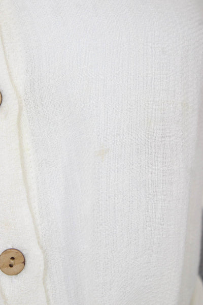 Lisa Marie Fernandez Women Shirt Dress Ivory Full-Length Linen Size 0