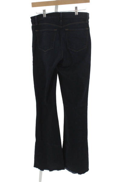 J Brand Womens Flared High Rise Blue Jeans Button Cotton Size 28