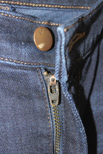 J Brand Womens Flared High Rise Blue Jeans Button Cotton Size 28
