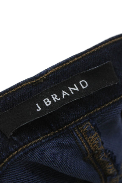J Brand Womens Flared High Rise Blue Jeans Button Cotton Size 28