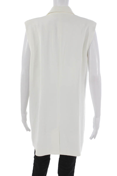 Open Edit Womens Blazer Vest Sleeveless White Button Size XL