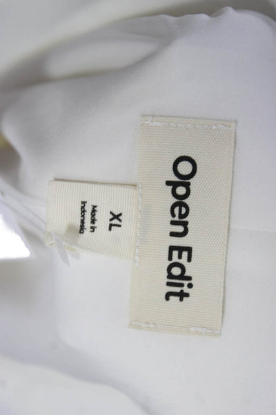 Open Edit Womens Blazer Vest Sleeveless White Button Size XL