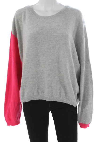 Brodie Womens Cashmere Pullover Crew Neck Gray Long Sleeve Size XL