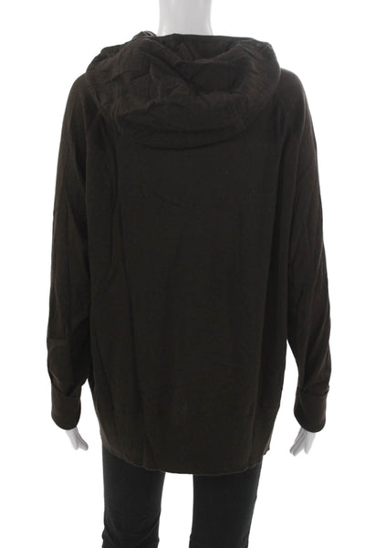 Anatomie Womens Brown Cotton Cowl Neck Pullover Long Sleeve Size L
