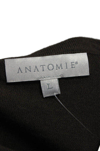 Anatomie Womens Brown Cotton Cowl Neck Pullover Long Sleeve Size L