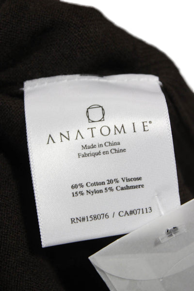 Anatomie Womens Brown Cotton Cowl Neck Pullover Long Sleeve Size L