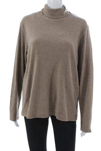 Uniqlo Women Basic Beige Turtleneck Long Sleeve T-Shirt Size XL