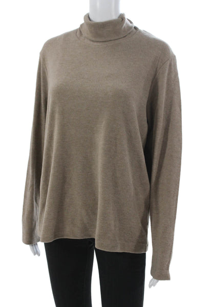 Uniqlo Women Basic Beige Turtleneck Long Sleeve T-Shirt Size XL