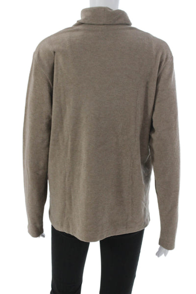Uniqlo Women Basic Beige Turtleneck Long Sleeve T-Shirt Size XL