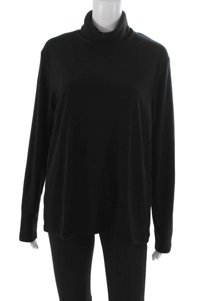 Uniqlo Women Black Acrylic Turtleneck Long Sleeve Basic T-Shirt Size XL
