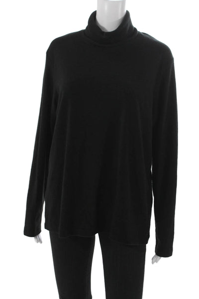 Uniqlo Women Black Acrylic Turtleneck Long Sleeve Basic T-Shirt Size XL