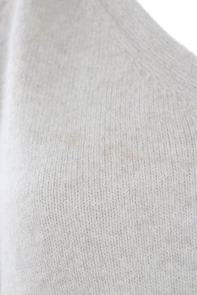 Loulou Studio Womens V Neck Wool Pullover Sweater Beige Long Sleeve Size S