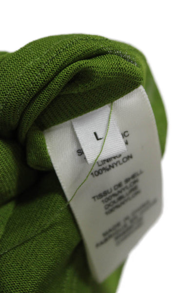 Rebecca Taylor Womens Green Nylon V-Neck Sleeveless Sundress Short Size L