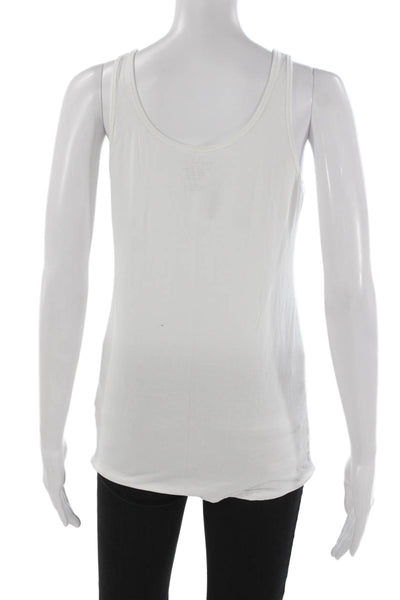 Majestic Filatures Womens Basic White Scoop Neck Tank Size 4
