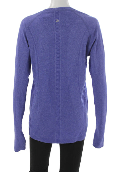 Lululemon Womens Purple Long Sleeve Crew Neck Basic T-Shirt Nylon Size 12