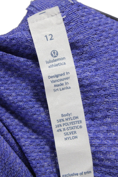 Lululemon Womens Purple Long Sleeve Crew Neck Basic T-Shirt Nylon Size 12