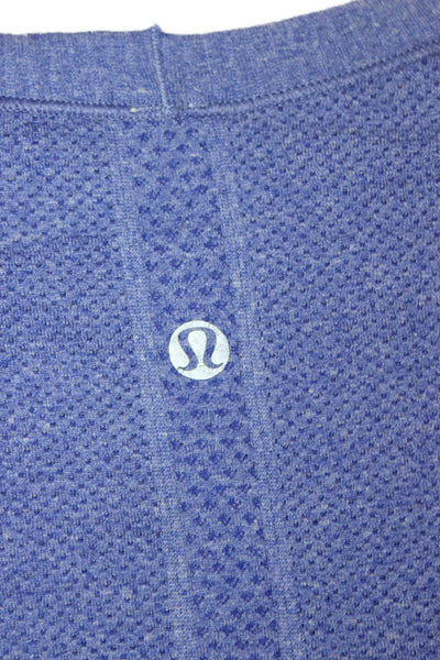 Lululemon Women Basic Purple T-Shirt Short Sleeve Crew Neck Polyester Size 12