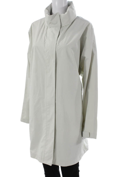 Uniqlo Women Rain Coat Gray Zip Long Sleeve Polyester Size XL