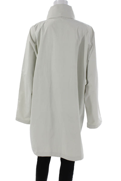 Uniqlo Women Rain Coat Gray Zip Long Sleeve Polyester Size XL