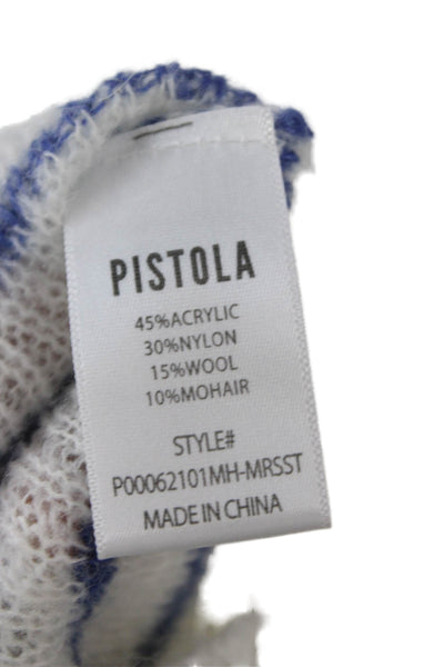 Pistola Womens Pullover Sweater Collared Striped Short Sleeve White Size XS