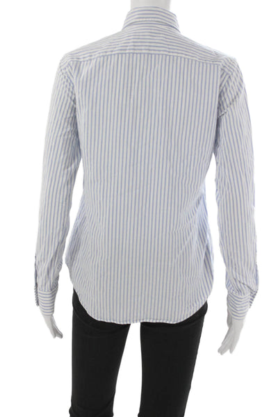 Ralph Lauren Womens Blue Cotton Striped Button-Up Size 2