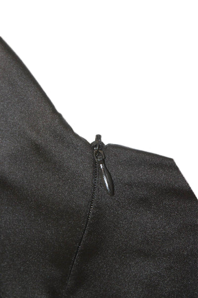 Zara Womens Basic Square Neck Tank Black Polyester Zip Size XS